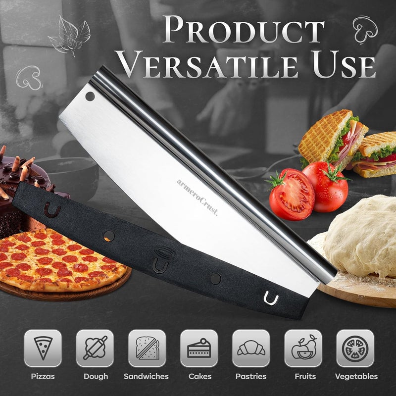 armeroCrust 16 Inch Pizza Cutter Rocker Blade - Easy Slicing - Premium Finish Pizza Slicer with Time Saving Pizza Cutter Rocker Design - Image 5